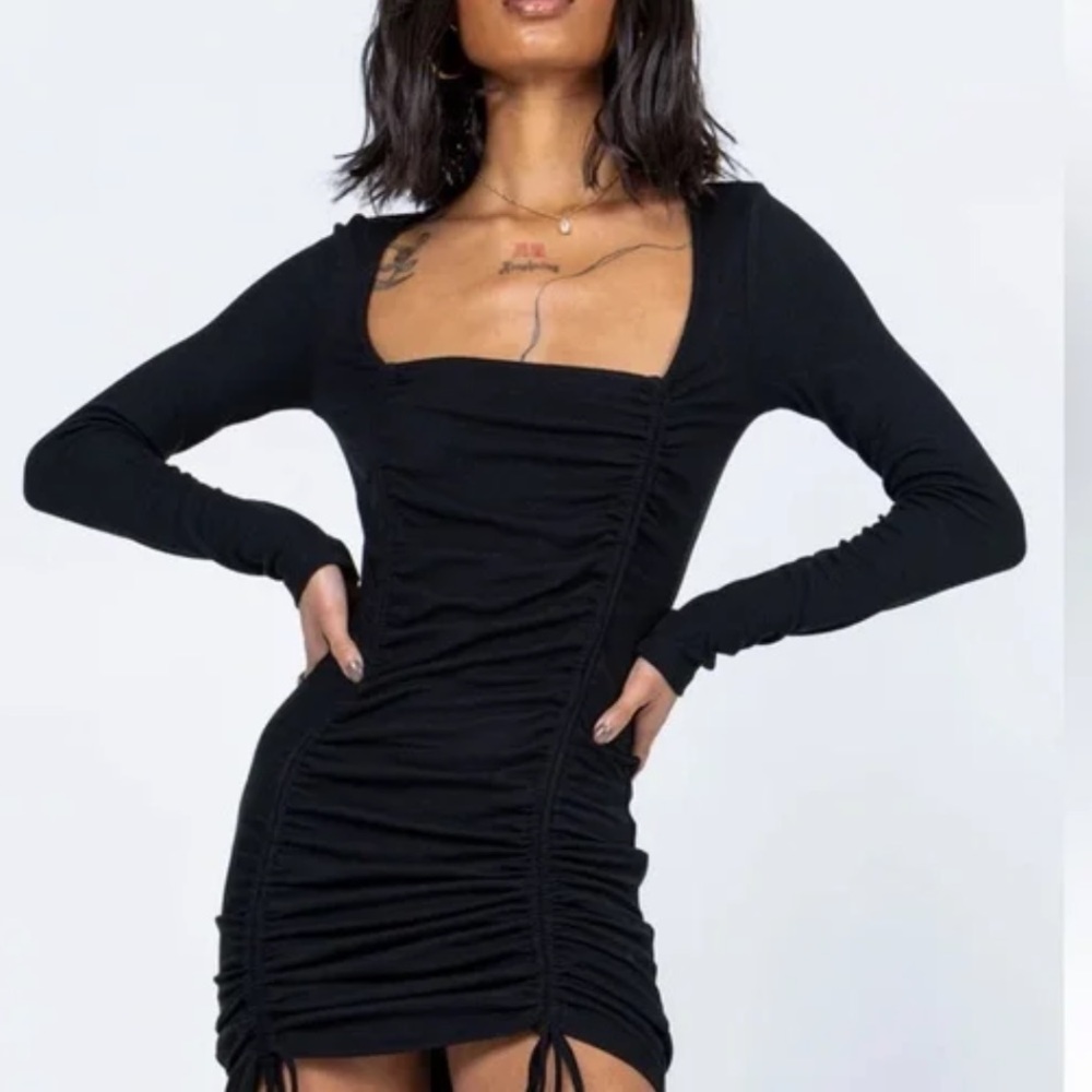 Princess Polly Long Sleeve Black Mini Dress